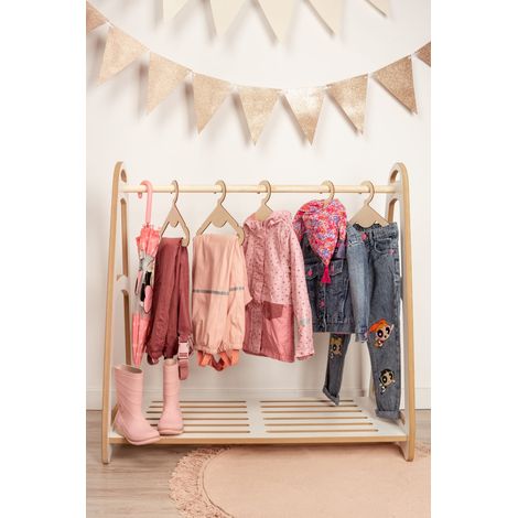 MINI armario, ropero, percha Montessori + 5 perchas de madera (1/5)
