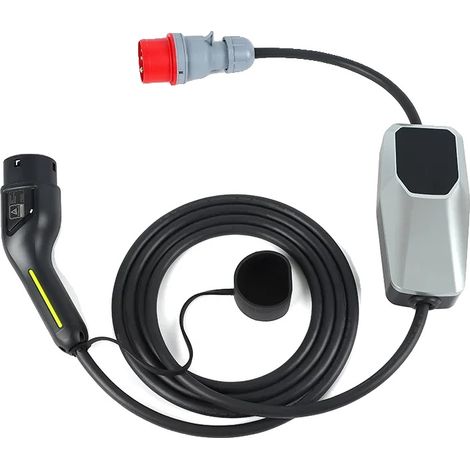 Cargador para vehículos eléctricos, memoria inteligente, corriente ajustable, tipo 2, 11 kW, 15 metros. (1/2)
