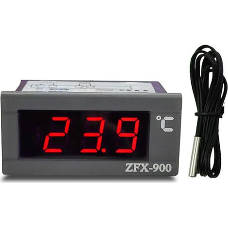Thermomètre ZFX-900 indicateur de température intégré panneau d'affichage de température numérique intelligent pour réfrigérateur congélateur armoire froide, Noir (1/5)