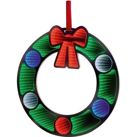 Premier Hanging Wreath Infinity Christmas Decoration Light - 60cm (1/2)