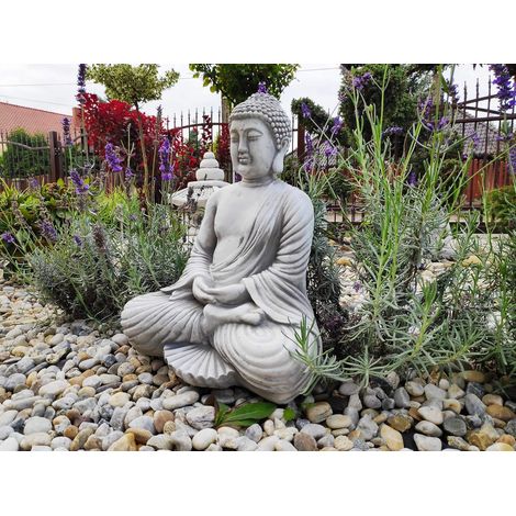 Statue de décoration d'ornement de Jardin - Bouddha méditant Kothu-in en Pierre de Fonte
