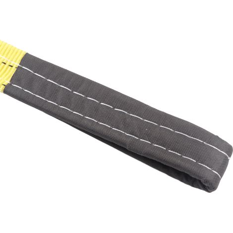 Élingue de levage plate en polyester jaune à double boucle 3T 2M pour grues industrielles (1/5)