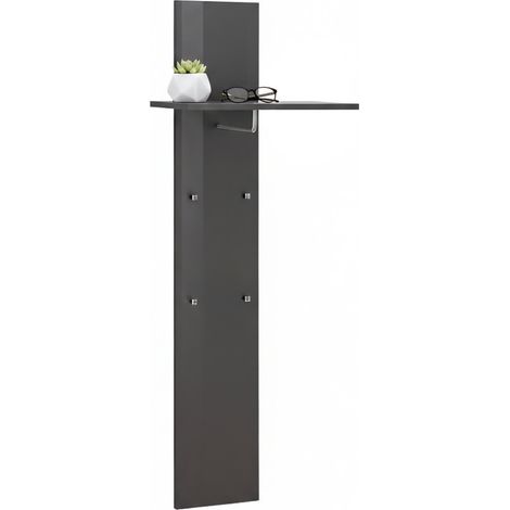 Dmora - Muebles de entrada Dlentin, Recibidor multifunción moderno, Mueble multiusos para recibidor, 100% Made in Italy, cm 50x27h140, Antracita Brillo