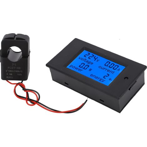 Compteur Énergie Multifonction PZEM-061 avec Transformateur à Noyau Fendu, Moniteur Tension Courant Puissance, Affichage Numérique, Mesure Précise pour Installation Électrique. (1/5)