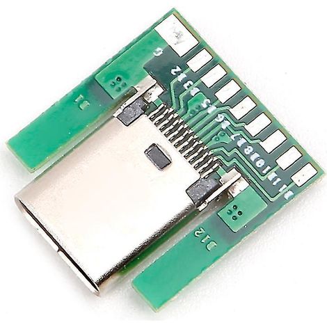 Connecteur femelle USB 3.1 Type C, type CMS, avec circuit imprimé, 24 broches (DIY) (1/4)