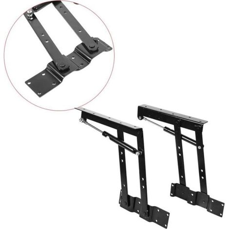 Charnière pour table basse relevable - - Mécanisme lift up - Charge 50 kg - Acier - Noir (1/4)