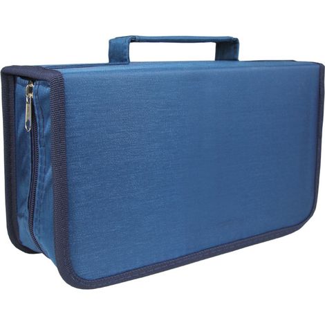 Sac de CD portable – Boîte de rangement de CD en tissu mercerisé pour 128 sacs de CD de grande capacité, boîte de rangement portable pour albums, organisateur de CD et DVD (1/4)