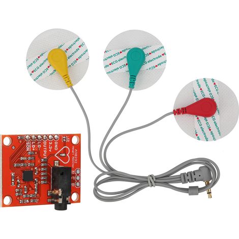Kit de capteur ECG AD8232 : surveillance et mesure de la fréquence cardiaque. Comprend des électrodes et une alimentation CC de 3,3 V. (1/5)