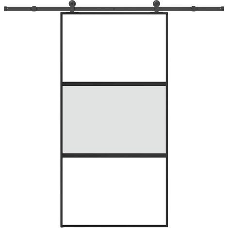 Schiebetür mit Beschlag 102,5x205 cm Hartglas & Aluminium