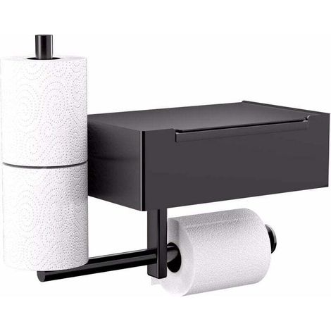 Toilet Paper Holder, Toilet Paper Holder with Wet Paper Towel Box, 2 in 1 Perforated Self-Adhesive Toilet Paper Holder for Bathroom and Toilet, Kitchen, Bedroom 1 Piece (MUMU Model) (1/4)
