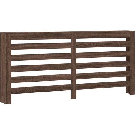 Cache-radiateur étagère moderne design 175 x 20 x 82 cm en bois d'ingénierie chêne marron (1/5)