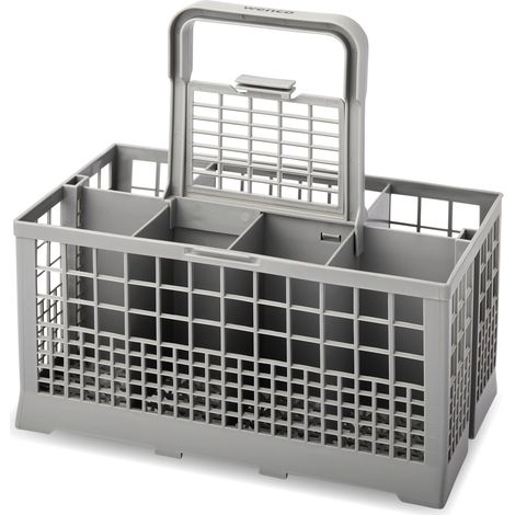 Panier pour lave-vaisselle compatible avec la plupart des lave-vaisselle - Panier à couverts pour lave-vaisselle - Poignée amovible - Couvercle en grille pliable - Dimensions avec poignée : 23,7 (1/5)
