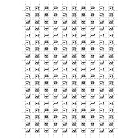Planche A4 de 190 pictos en 10 x 10 mm Arrêt d'urgence électricité pour plan d'évacuation