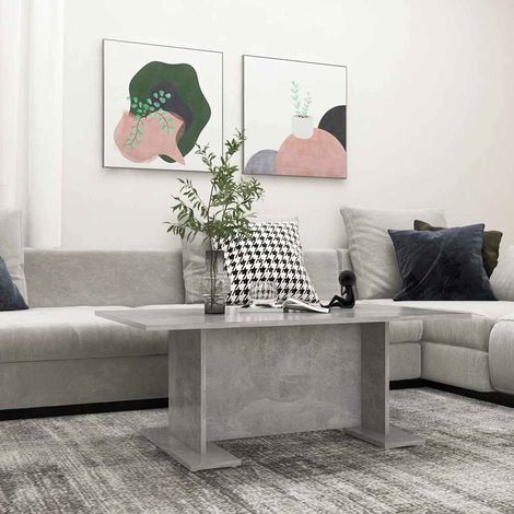 Table basse Table d'appoint pour Salon Chambre - Gris béton 103,5x60x40 cm Aggloméré BV983109 - BonneVie (1/5)