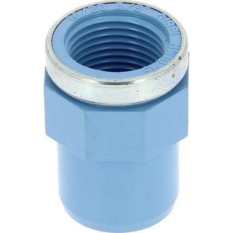 Manchon adaptation PVC bleu à coller F16M20 à visser F12-17