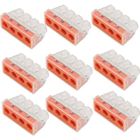 10 Stück Drahtverbinder 4-Port Push-in Schnellanschluss Hartkabel-Klemmenblock PCT-104D (1/5)