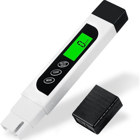 Testeur de qualité de l'eau, testeur de conductivité électrique (EC), de TDS et de température précis, avec écran LCD rétroéclairé, pour eau potable, hydroponie, piscines et aquariums. (1/5)