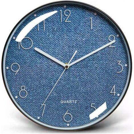 25cm Horloge Murale Ronde, Horloge Murale Rétro Silencieuse et sans Coutil Fonctionnant pour la Cuisine de la Chambre à Coucher du Salon (10") (1/5)