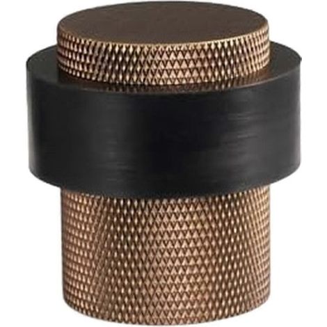 Butée de porte en laiton moleté pour salle de bain, robuste, à fixer au sol, non magnétique, en bronze (1/5)