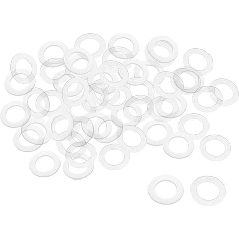 Rondelle Nylon Plat Joint Étanchéité M12 20mm OD 12mm ID 1mm Épaisseur pour Robinet Tuyau Eau Transparent Paquet de 50 (1/4)