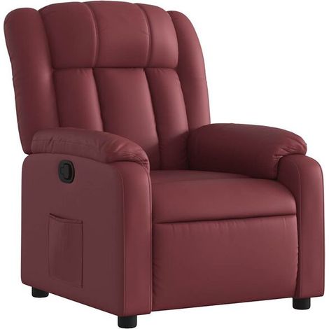 Fauteuil inclinable en similicuir bordeaux (1/5)