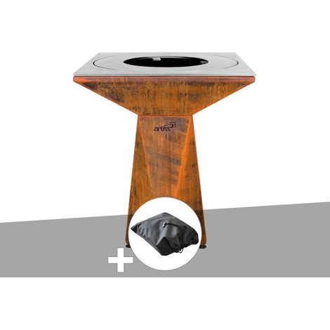 Brasero G1 Basic Corten + housse de protection - Artiss