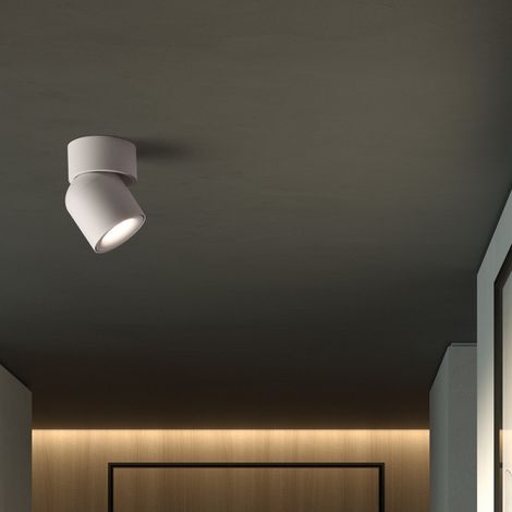 Plafonnier spot GU10 orientable blanc IP44 – Tête rotative pour éclairage précis – Pour salle de bain – Hauteur 12,1 cm, diamètre 9,4 cm – Millumine