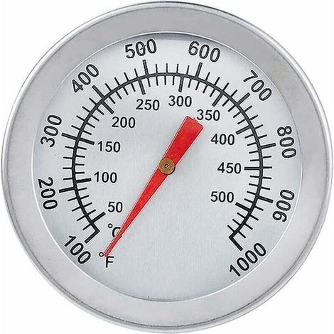 Thermomètre pour Barbecue, Thermomètre de Four en Acier Inoxydable Max 500°C/1000°F Affichage analogique Thermomètre pour Four, Four à Pizza, Four à Bois-DOU