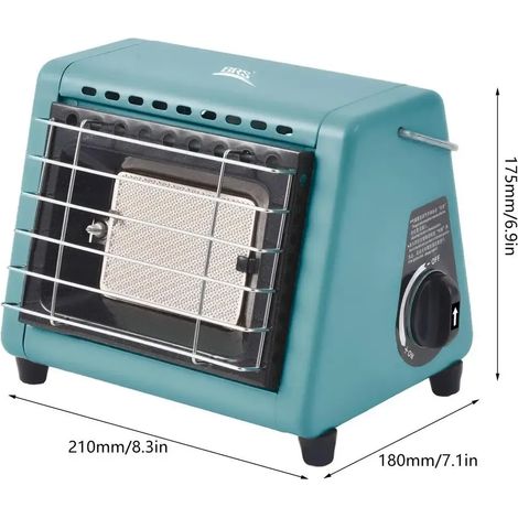 BRS-H23 Chauffage de tente de camping 1500W 2 en 1 Réchaud à gaz portable Brûleur de four à gaz Angle réglable Chauffage radiant au propane Réchauds de cuisson portables (1/4)