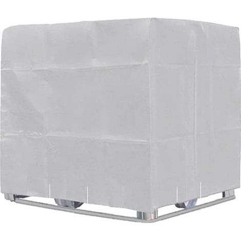 1000-Liter-Container mit wasserdichtem Aluminium-Staubschutzdeckel für Regenwassertanks im Außenbereich.
