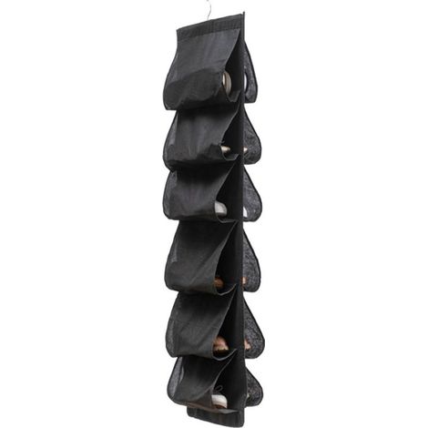Chaussures Suspendu Organiseur Rangement Derrière Porte 117 x 32CM avec 12 Poches, Organisateur de Porte, Porte étagère à Chaussures, Noir (1/5)
