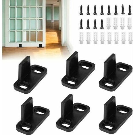 6 guías de plástico para puertas correderas de 4520x24 mm, multifuncionales, para suelo, resistentes, con reducción de ruido, con tornillos para puertas correderas de oficina en casa. (1/5)
