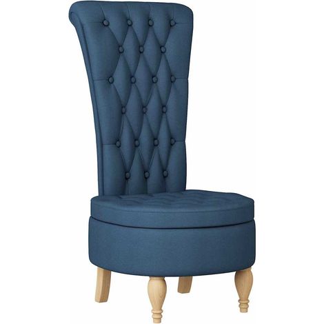 Slipper Chair Blue 56.5 x 70 x 110 cm Fabric vidaXL