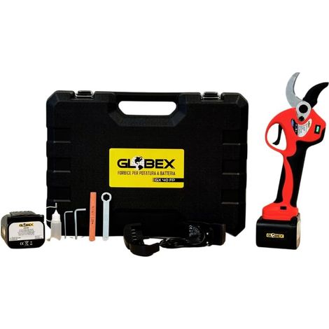 Globex FORBICE PER POTATURA GX 40 FP CON 2 BATTERIE A LITIO 18V-4,0AH Taglio max mm. 40 (1/4)