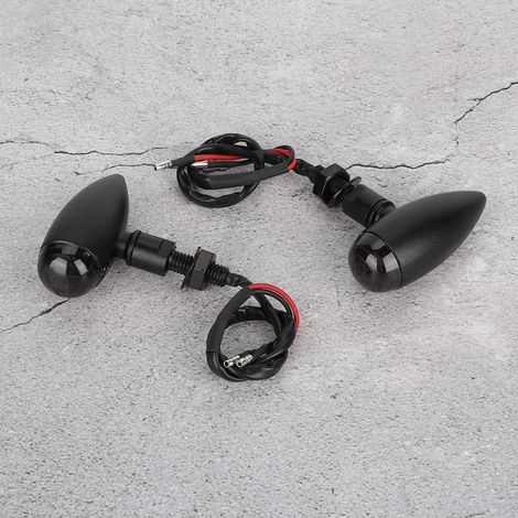 Feux Arrière Moto Rétro Style Bullet Stop Clignotants Indicateur Noir (1/3)