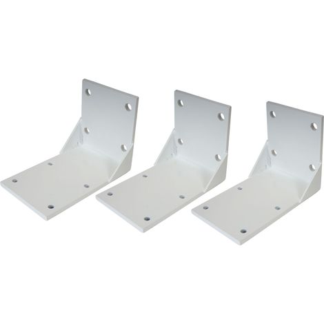 3er-Set Deckenadapter für Kassetten-Markise HHG-297, Deckenmontage Halterung Adapter weiß (1/5)