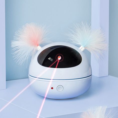 Jouet laser pour chat Pointeur laser automatique Chats rotatifs Jouets électroniques, Ensoleillé (bleu) (1/5)