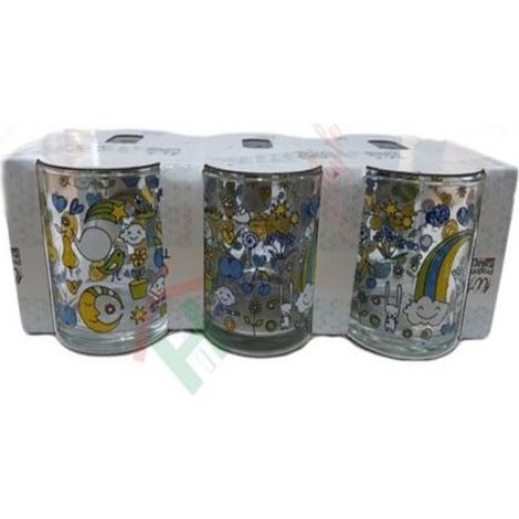 Trade Shop - 6er-Set Gläserservice mit Singvögeln, Mond und Herz -