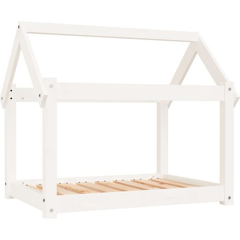 Lit pour chien Blanc 81x60x70 cm Bois de pin solide CFW19435 (1/5)
