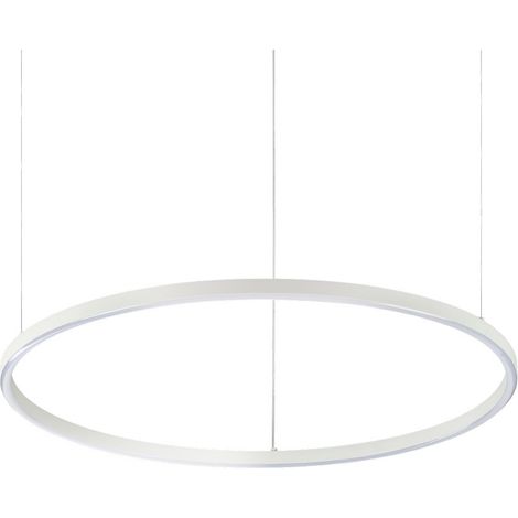 Ideal Lux ORACLE Lámpara de techo colgante LED integrada, redonda, regulable, delgada, DALI, 70 cm, blanca, 3000 K