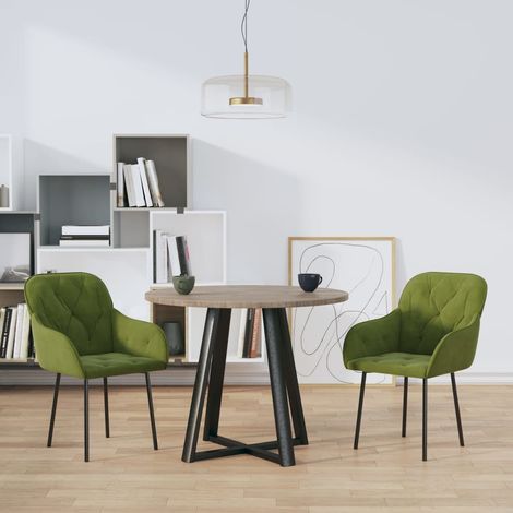 Sillas de comedor 2 unidades terciopelo verde claro vidaXL (1/5)