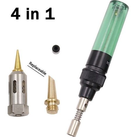 4 en 1 outil de chauffage portable sans fil fer à souder butane électrique soufflage Conseil de circuit imprimé carte mère pistolet à souder outils de soudage (1 set) (1/5)
