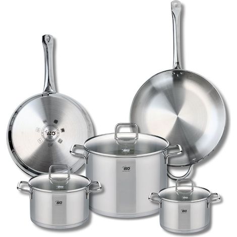 Ensemble de 2 Poêles de cuisson 28 et 32 cm et 3 faitouts 16, 20 et 26 cm Elo Profi Citrin (1/5)