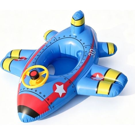 Flotador para bebé, aro de natación para bebé, aro de natación con forma de avión, flotador inflable para bebé, flotador infantil para piscina para niños de 1, 2, 3, 4, 5 y 6 años. (1/4)