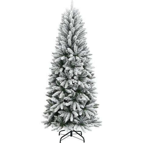 Albero di Natale Albero natalizio Albero festivo Artificiale con Neve Floccata 180 cm PVC e PE (1/5)