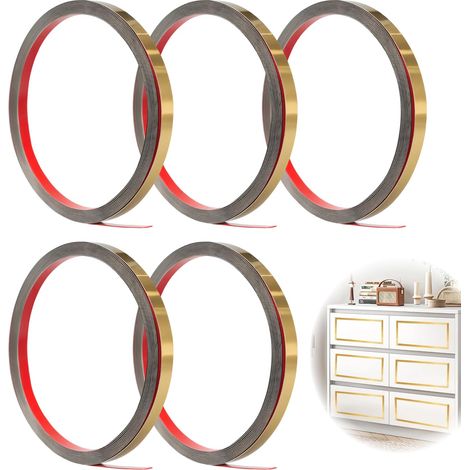 5m x 10mm Baguette De Finition Moulure Miroir En Acier Inoxydable Autocollante Moulure Flexible Et Garniture Pour Carrelage Mur Sol Bordure WC Salle De Bain Garniture Murale Autocollante (1/5)
