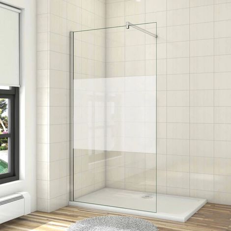 Mamparas ducha Panel Pantalla Fija Vidrio laminado de film seguirdad a pureba de explosiciones 8mm - Barra 90cm - 70x200cm (1/5)