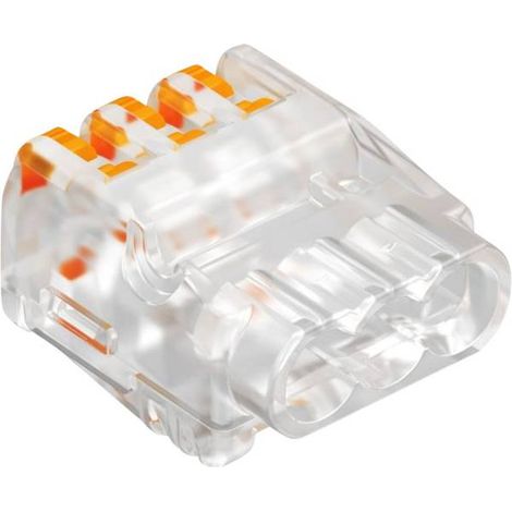 OBO Bettermann 1791 61 325 FL Morsetto flessibile: 0.2-2.5 mm² rigido: 0.2-2.5 mm² Poli: 3 1 pz. Trasparente, Arancio