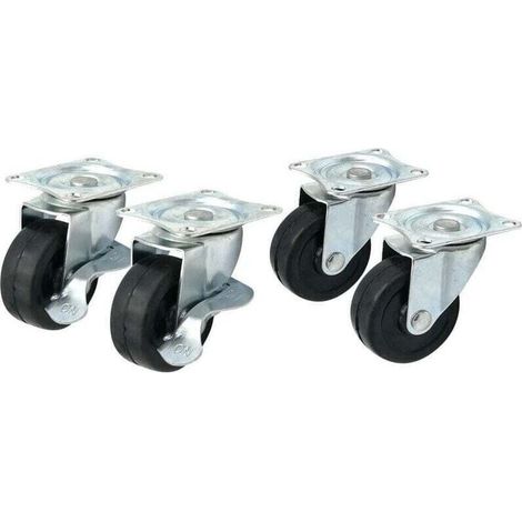 Lot de 4 roulettes pivotantes de 50 mm, roues universelles de 50 mm