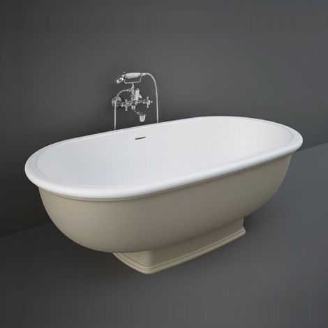RAK Washington Cappuccino 1560mm x 810mm Double Ended Freestanding Bath - WTBT15681514 (1/2)